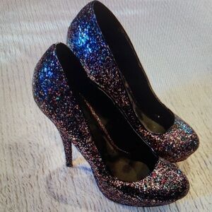 Sparkling Multicolor Glitter Heels